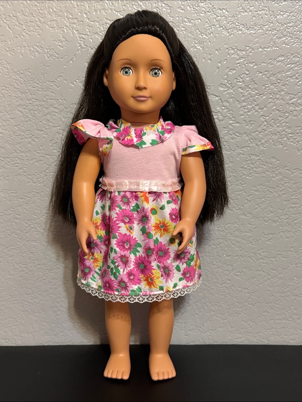 Our Generation 18 inch Doll in Pink Floral Dress